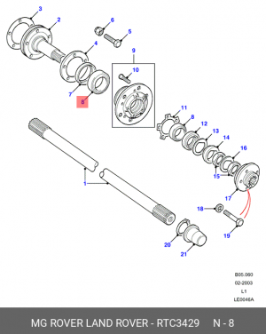 Комплект подшипника ступицы колеса RTC3429 LAND ROVER