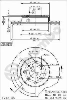 Тормозной диск 09501110 BREMBO
