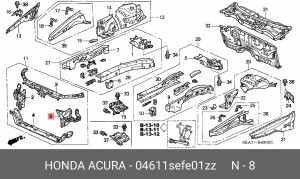 Кронштейн крепления 04611SEFE01ZZ HONDA