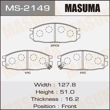 Колодки тормозные дисковые MS2149 MASUMA