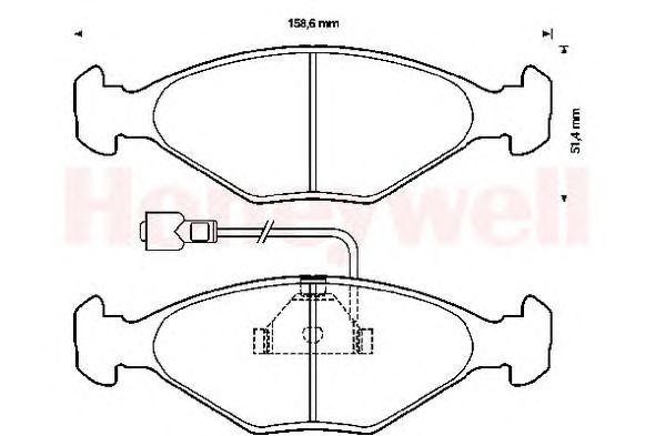 Комплект тормозных колодок, диско 571818B BENDIX JURID