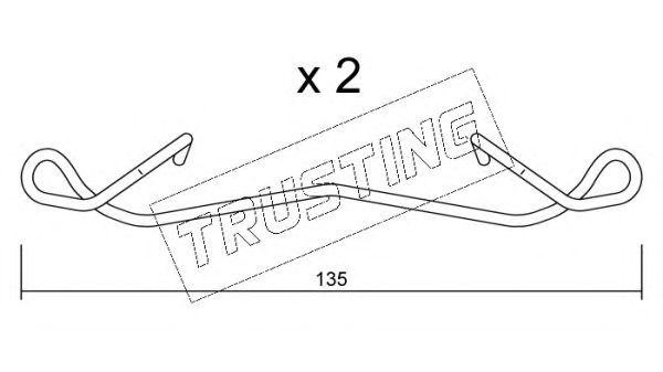 Комплектующие, колодки дискового тормоза KIT096 TRUSTING