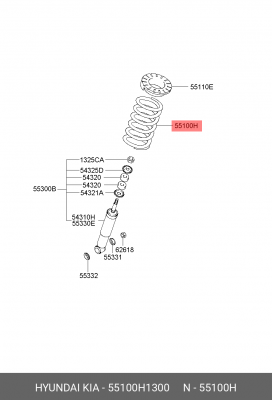 Пружина подвески 55100H1300 HYUNDAI KIA