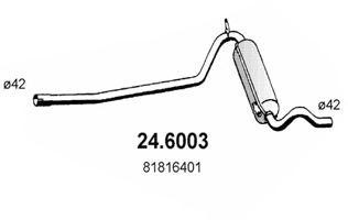 Средний глушитель выхлопных газов 246003 ASSO