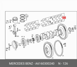 Вкладыши коренные коленвала A6160300240 MERCEDES BENZ