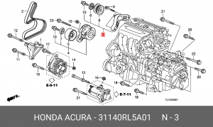 Ролик ремня приводного 31140RL5A01 HONDA