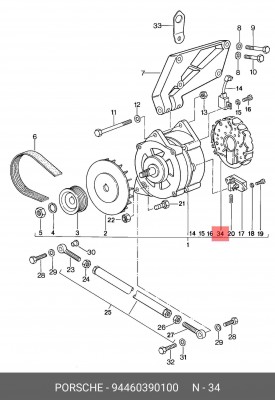 Выпрямитель, генератор 94460390100 PORSCHE