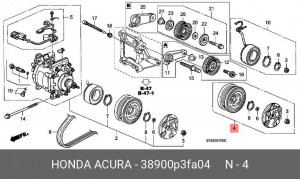 Муфта компрессора кондиционера 38900P3FA04 HONDA