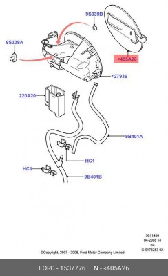Лючок бензобака 1 537 776 FORD