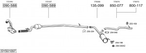 Глушитель выхлопных газов конечный 165195 BOSAL