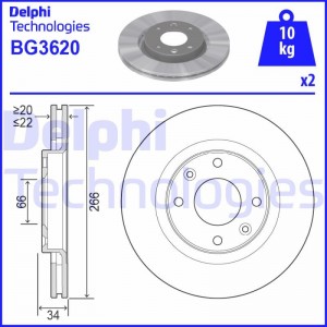 Тормозной диск BG3620 DELPHI