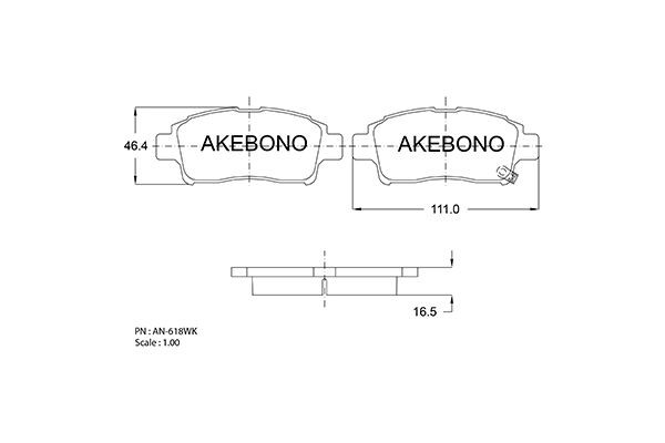 Колодки тормозные дисковые AN618WK AKEBONO