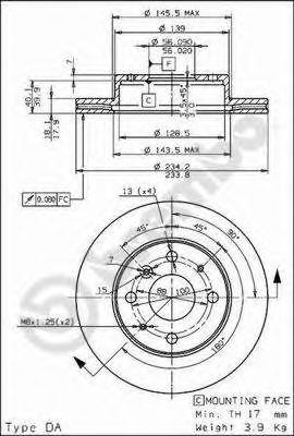 Тормозной диск 09.6748.10 BREMBO