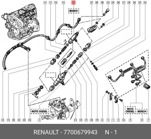 Корпус форсунки 7700679943 RENAULT