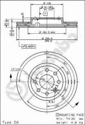 Тормозной диск 09.5854.10 BREMBO