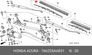 Резинка стеклоочистителя 76622SAAE01 HONDA