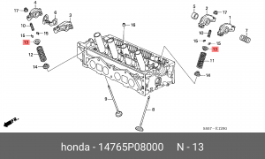 Тарелка пружины клапана 14765P08000 HONDA