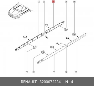 Молдинг двери 8200072234 RENAULT