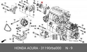 Ролик ремня приводного 31190RBA000 HONDA