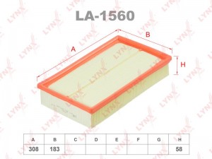 Фильтр воздушный LA-1560 LYNXAUTO