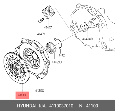 Диск сцепления 4110037010 HYUNDAI KIA