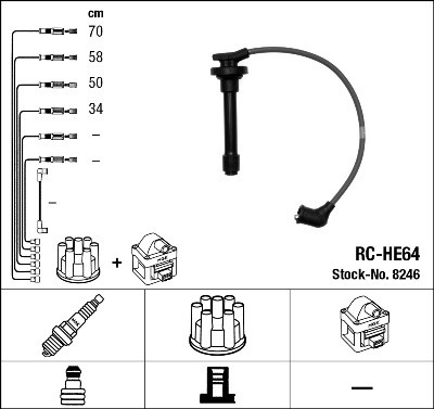 Ккомплект проводов зажигания RCHE64 NGK NTK