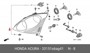 Основная фара 33151S6AG41 HONDA