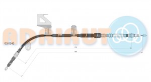 Трос ручного тормоза 03.0243 ADRIAUTO