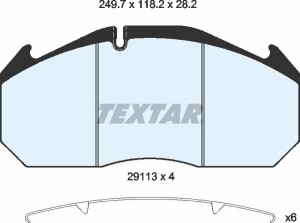 Комплект тормозных колодок, диско 2911303 TEXTAR