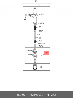 Ремкомплект, распылитель 1-15319-007-2 ISUZU