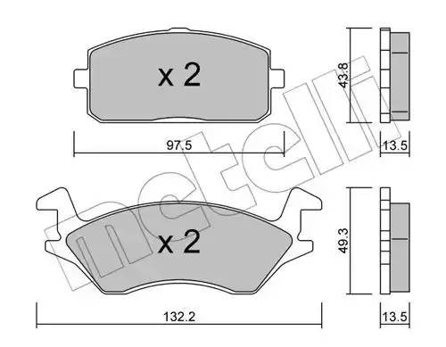 Комплект тормозных колодок, диско 22-0234-0 METELLI