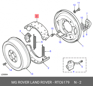 Комплект тормозных колодок RTC6179 MG ROVER LAND ROVER