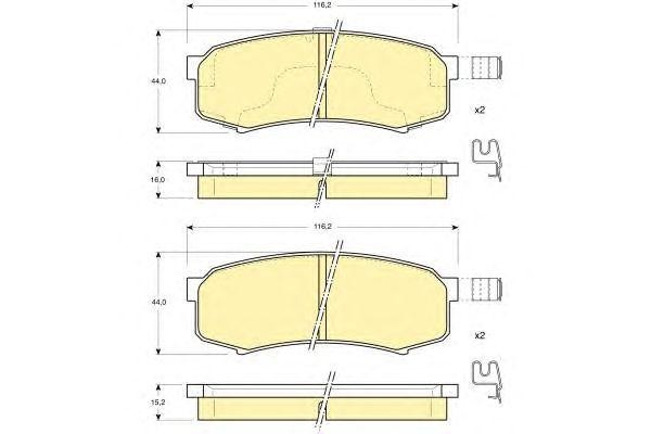 Комплект тормозных колодок, диско 6131109 GIRLING