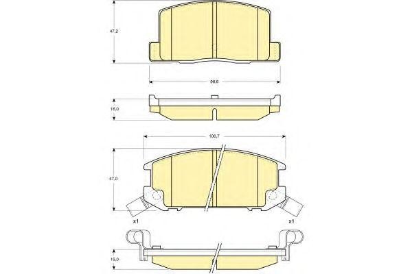 Комплект тормозных колодок, диско 6130589 GIRLING