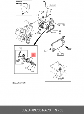 Ролик ремня приводного 8-97061-667-0 ISUZU