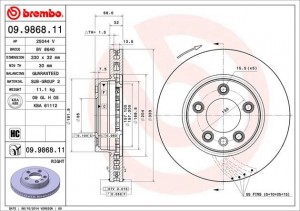 Тормозной диск 09.9868.11 BREMBO