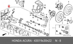 Тормозной суппорт 43019S30N22 HONDA
