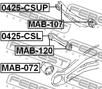 Сайлентблок - втулка амортизатора подвески MAB-120 FEBEST