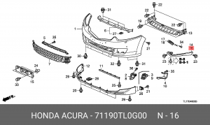 Кронштейн крепления бампера 71190TL0G00 HONDA