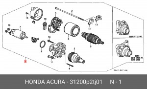 Стартер 31200P2TJ01 HONDA