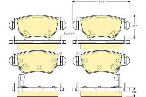Комплект тормозных колодок, диско 6114714 GIRLING