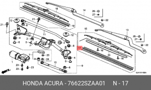 Резинка стеклоочистителя 76622SZAA01 HONDA