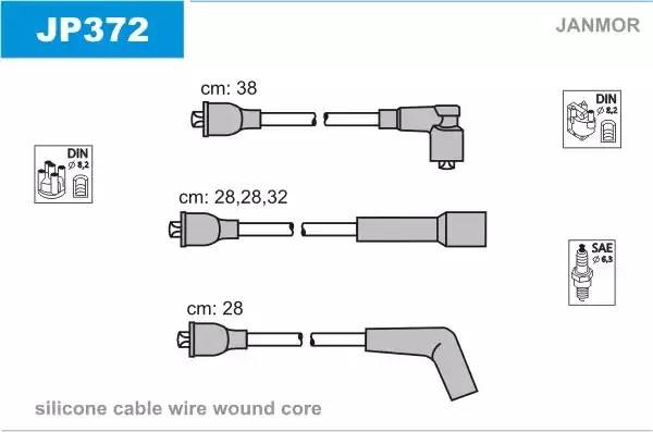 Ккомплект проводов зажигания JP372 JANMOR