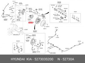 Подшипник ступицы колеса со ступицей (комплект) 527303S200 HYUNDAI KIA