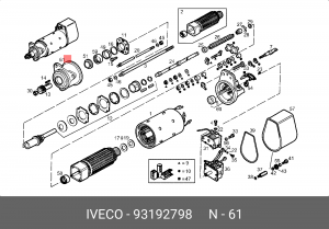 Подшипник со стороны привода, стартер 93192798 IVECO