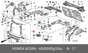 Панель передняя 60400TF0G10ZZ HONDA