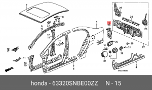 Желоб водосточный 63320SNBE00ZZ HONDA