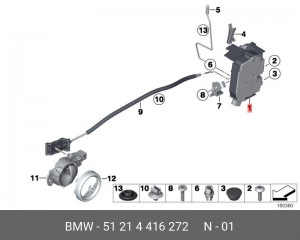 Замок двери 51 21 4 416 272 BMW