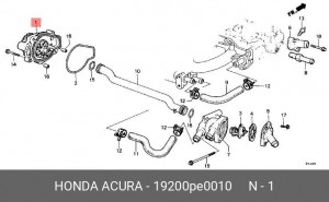 Водяной насос 19200PE0010 HONDA