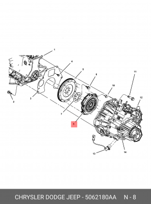 Комплект сцепления 5062 180AA CHRYSLER